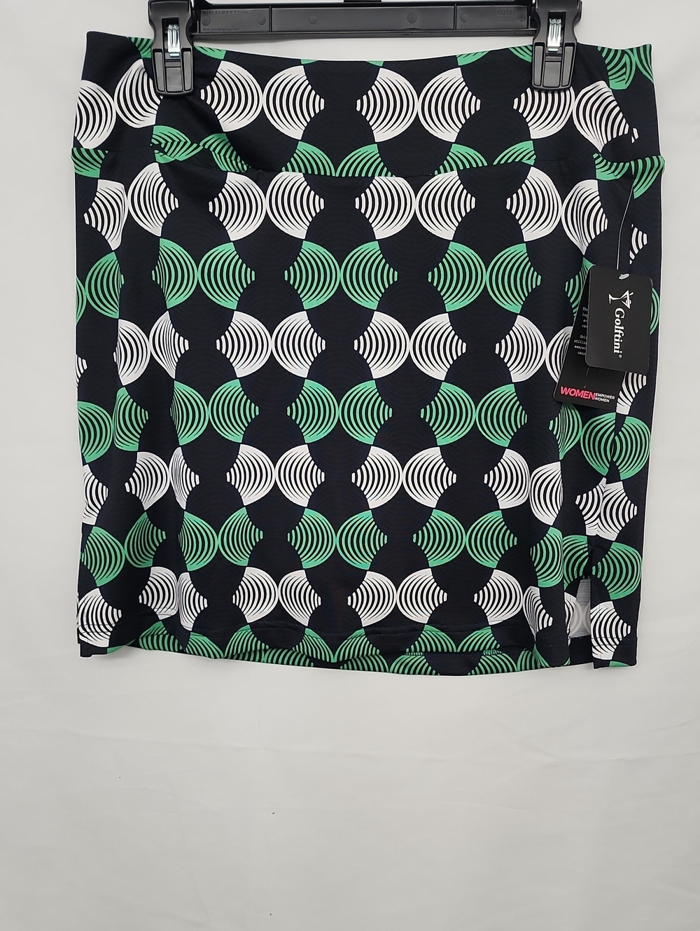 Golftini Whirlwind Long Skort Geometric Black White Green Navy Women's Large New